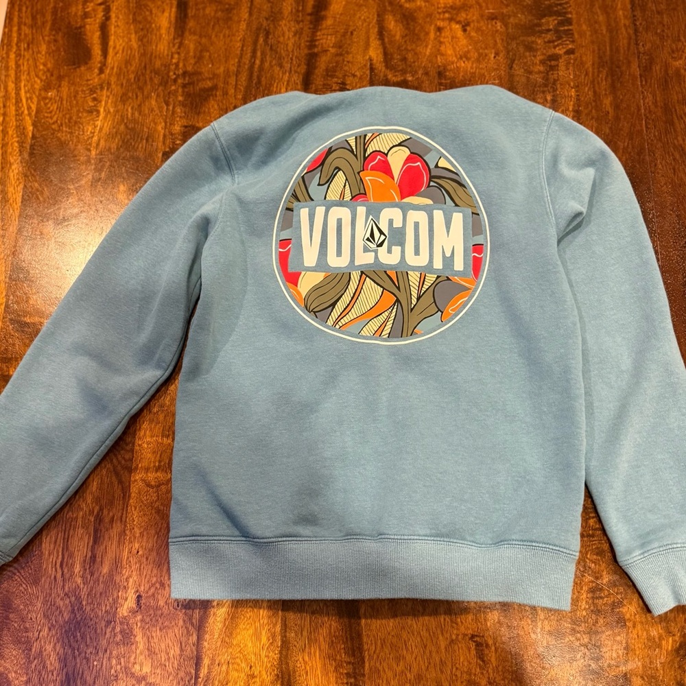 Volcom Slate Blue Zip-Up Hoodie